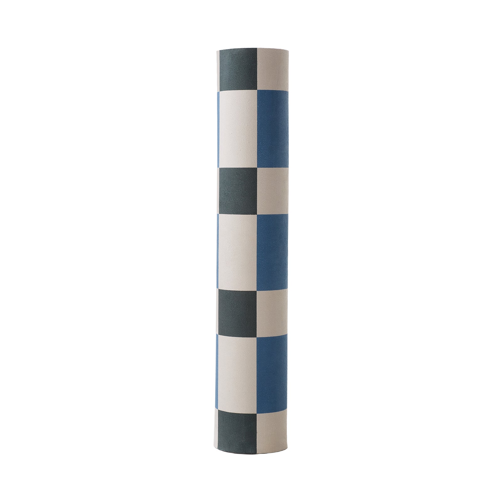 Rolled up montland ecosync checkerboard yoga mat, 6mm thickness