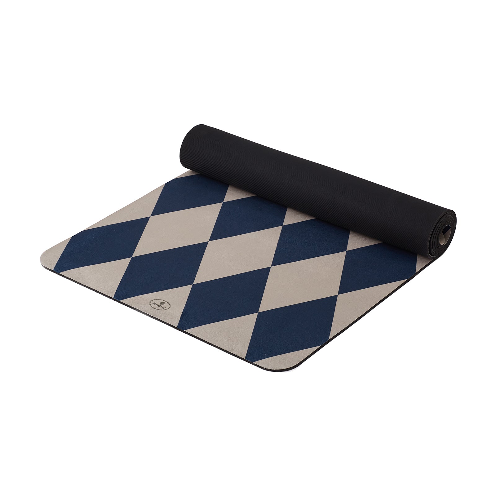 Front view of the Montland Midnight Indigo yoga mat, showcasing its design and color